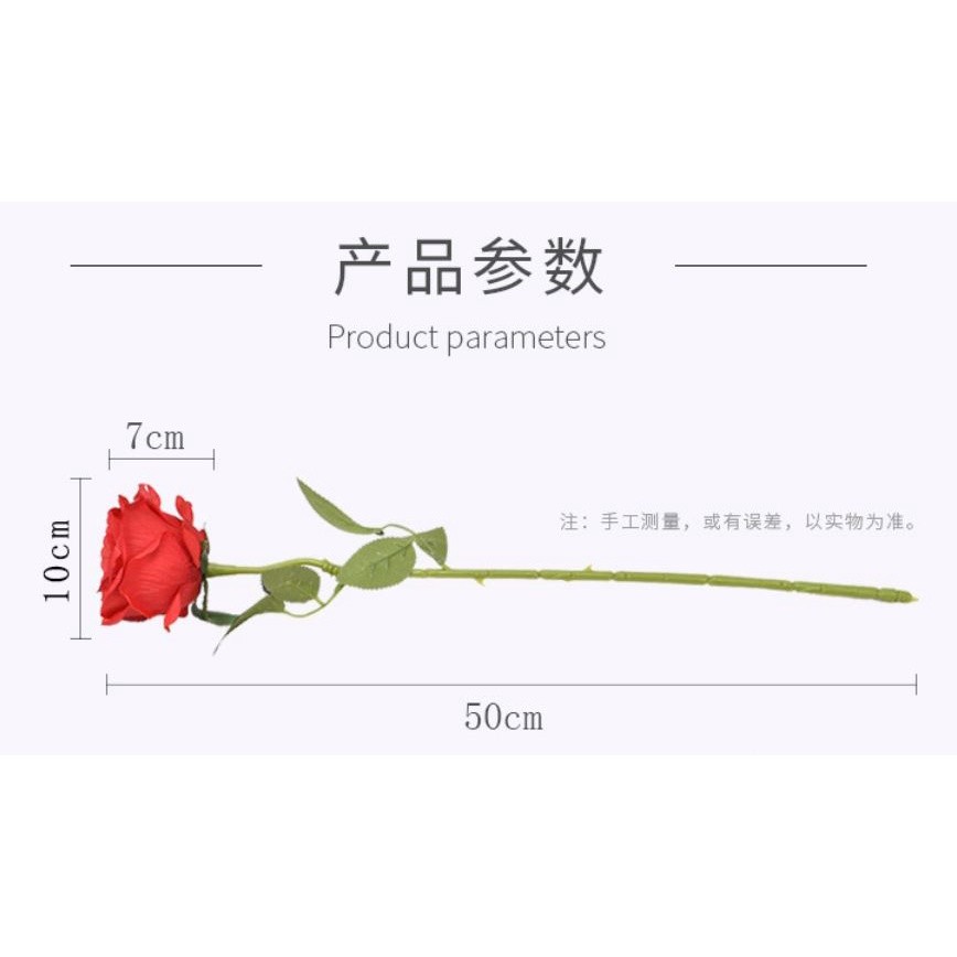 1pc Artificial Red Rose Wedding Decoration Artificial Flowers Vivid Real Touch Roses Artificial Silk Flower Bride(2062L) - Image 3