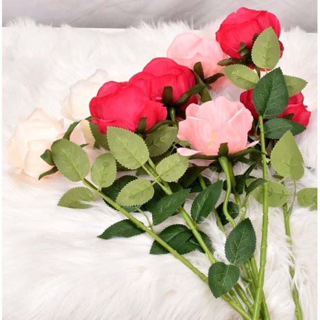 1pc Artificial Red Rose Wedding Decoration Artificial Flowers Vivid Real Touch Roses Artificial Silk Flower Bride(2062L) - Image 6