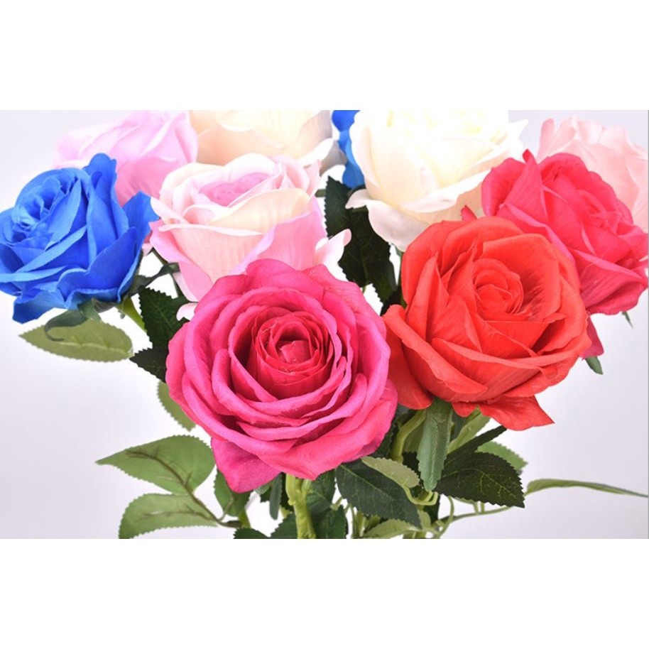 1pc Artificial Red Rose Wedding Decoration Artificial Flowers Vivid Real Touch Roses Artificial Silk Flower Bride(2062L) - Image 7