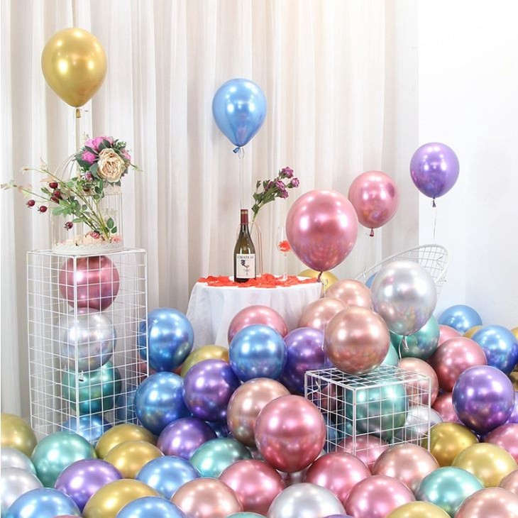 10Pcs 10Inch 1.8g Latex Balloon Pearlescent Metallic Balloon for Birthday Party Wedding Decoration (2102L) - Image 2