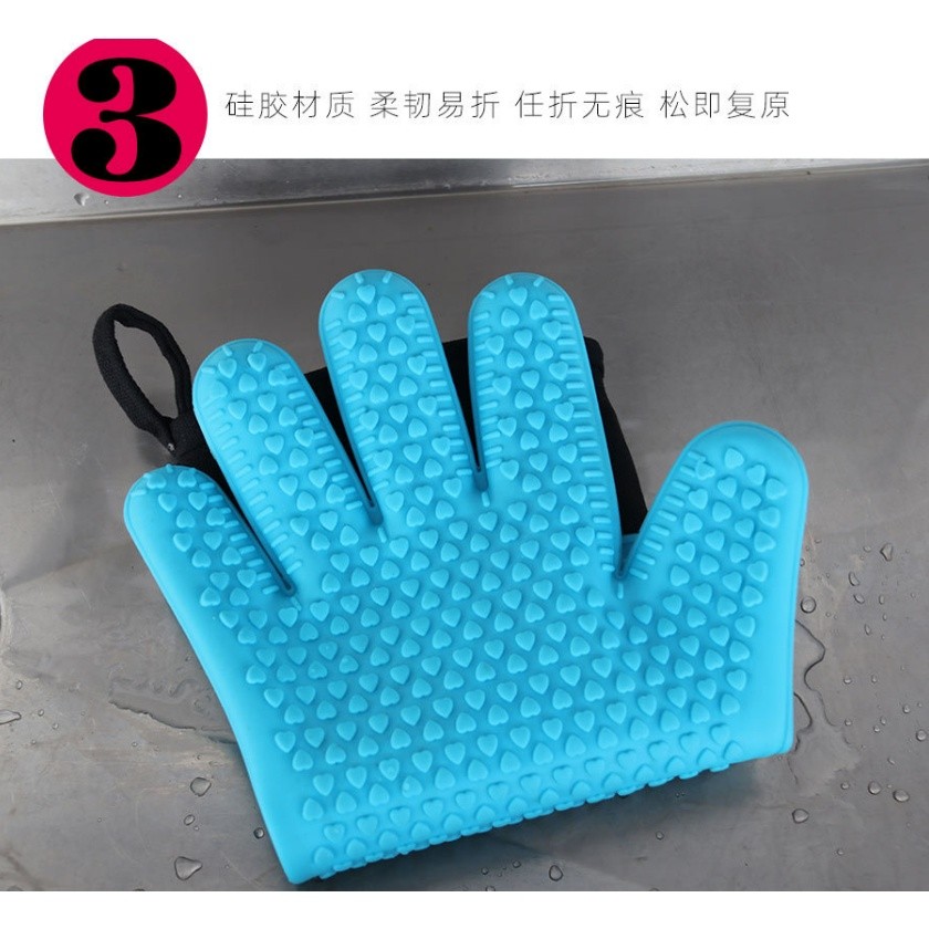 Double Layer Oven Gloves Heat Resistant Baking Gloves with Silicone and Cotton Kitchen Gloves Flexible隔热手套 微波炉硅胶(2182L) - Image 6