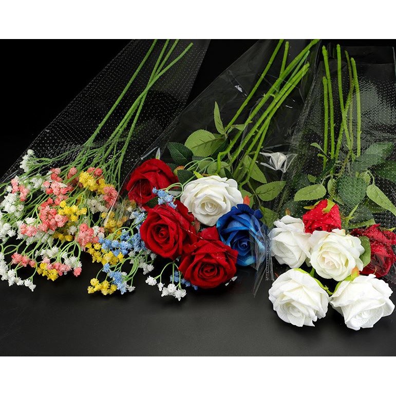 100pcs Rose Flower Package 2.5 Silk Clear Bags Birthday Party Wedding Gift Decoration Supplies DIY (2243L) - Image 4