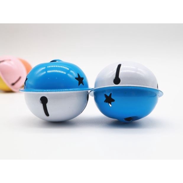 4cm Two-color Metal Iron Baking Paint Pet Big Bell Five-pointed Star Hollow Christmas Bells (双色烤漆铃铛) (2137L) - Image 7