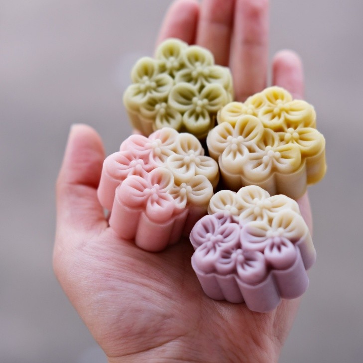 Mini mung bean cake mold month osmanthus 15g-25g frosted moon cake mold pastry hand-pressed household桂花月饼模具 (2219L) - Image 3
