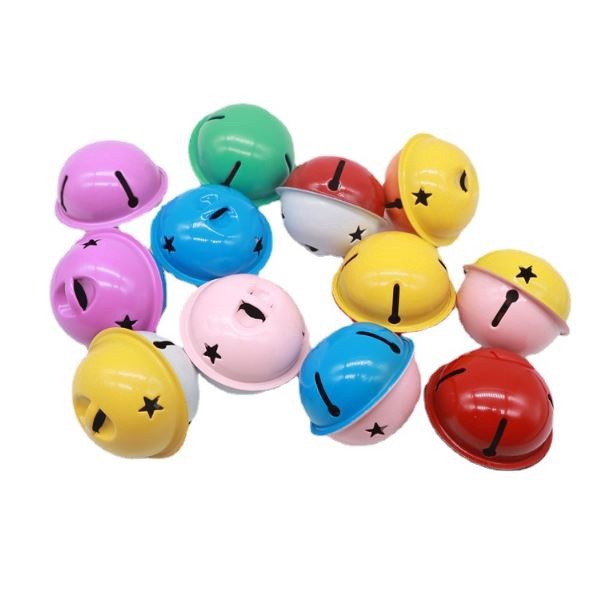 4cm Two-color Metal Iron Baking Paint Pet Big Bell Five-pointed Star Hollow Christmas Bells (双色烤漆铃铛) (2137L) - Image 2