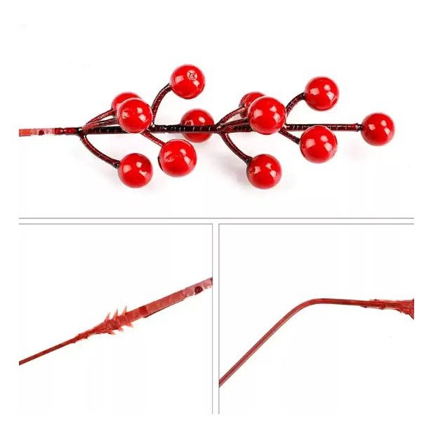 Artificial Christmas Red Berries Multi Type Foam Berries Branches For Christmas DIY Wreath Supply Xmas Tree Decor(2098L) - Image 8