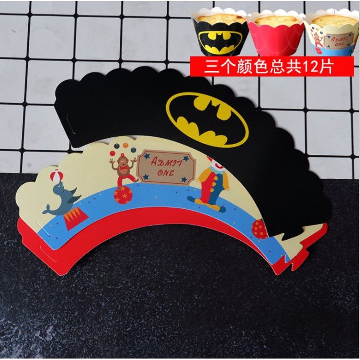 12PCS Cartoon Cake Toppers Rim Cute Cupcake Wraps Wedding Dessert Cups Children's Birthday Party Kids Gift Table (1143L) - Image 11