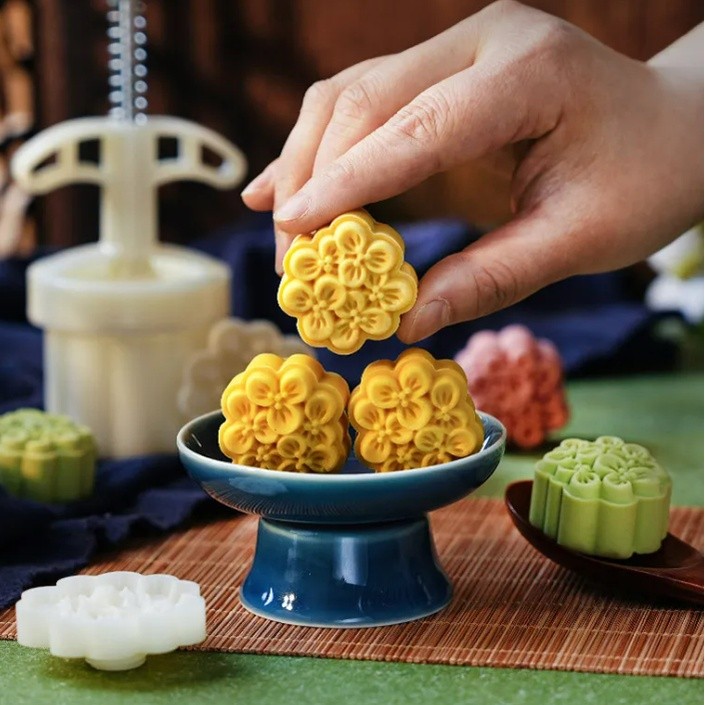Mini mung bean cake mold month osmanthus 15g-25g frosted moon cake mold pastry hand-pressed household桂花月饼模具 (2219L) - Image 7