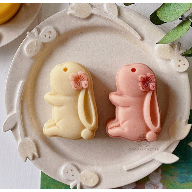 50g-75g Mid-Autumn Moon Cake Mold Rabbit Flower Mung Bean Cake Mold Jade Rabbit Pastry Hand Pressing Mold月饼模(2251L)