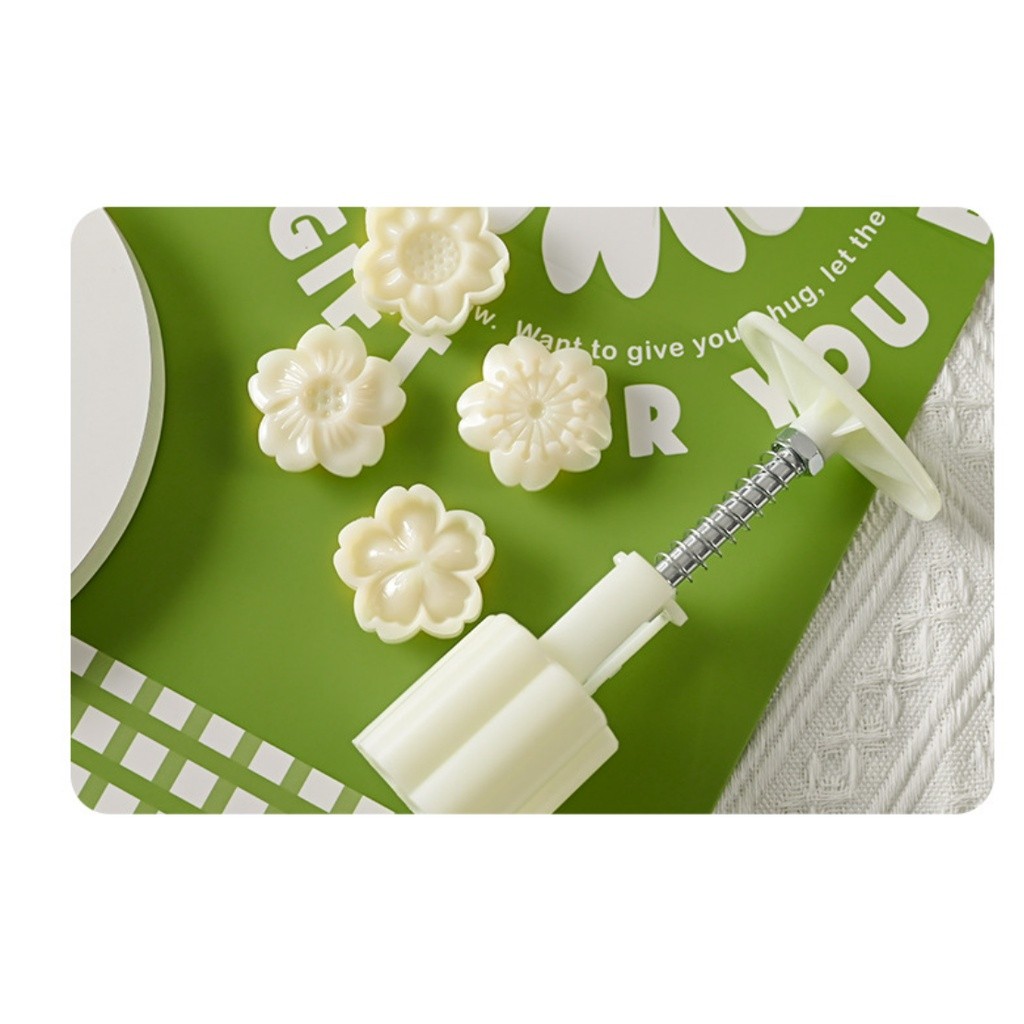 30g Mini Flower Moon Cake Mold Mung Bean Cake Daisy Sunflower Lotus Shape Cookie Stamp Mid-Autumn手压立体压花点心糕点烘焙磨具(2227L) - Image 3