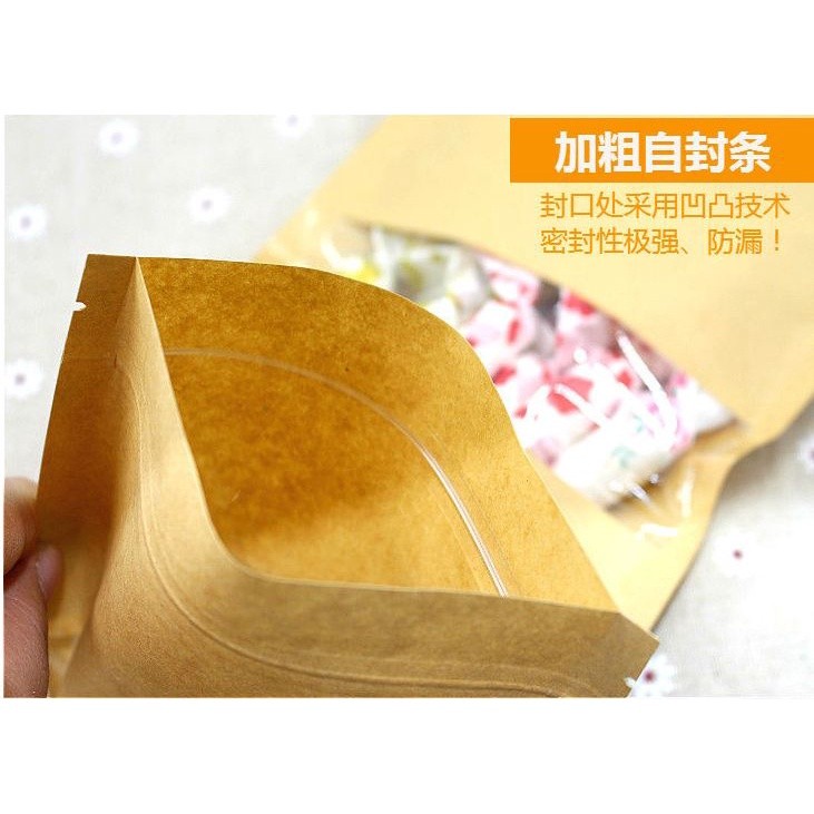 10pcs Zip Pouch Bag Kraft Paper Bag Zipper,AirTight Zip,Lock Bags Doorgift Goodies (2158L) - Image 4