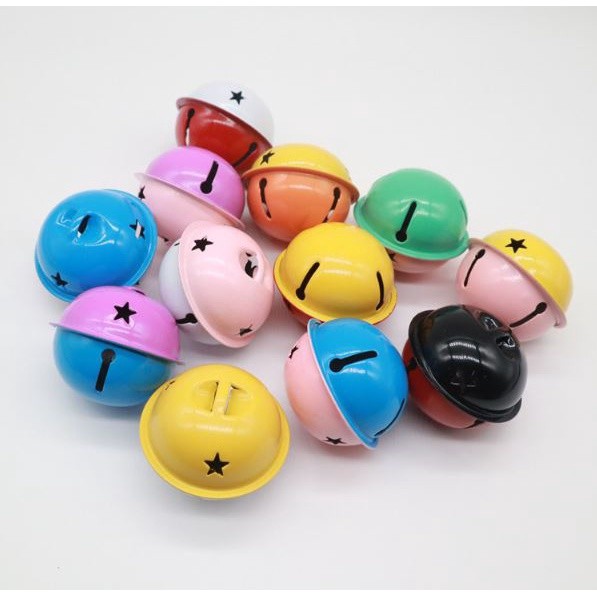 4cm Two-color Metal Iron Baking Paint Pet Big Bell Five-pointed Star Hollow Christmas Bells (双色烤漆铃铛) (2137L) - Image 3