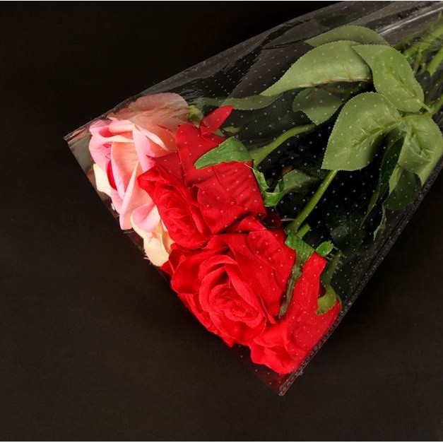 100pcs Rose Flower Package 2.5 Silk Clear Bags Birthday Party Wedding Gift Decoration Supplies DIY (2243L) - Image 3