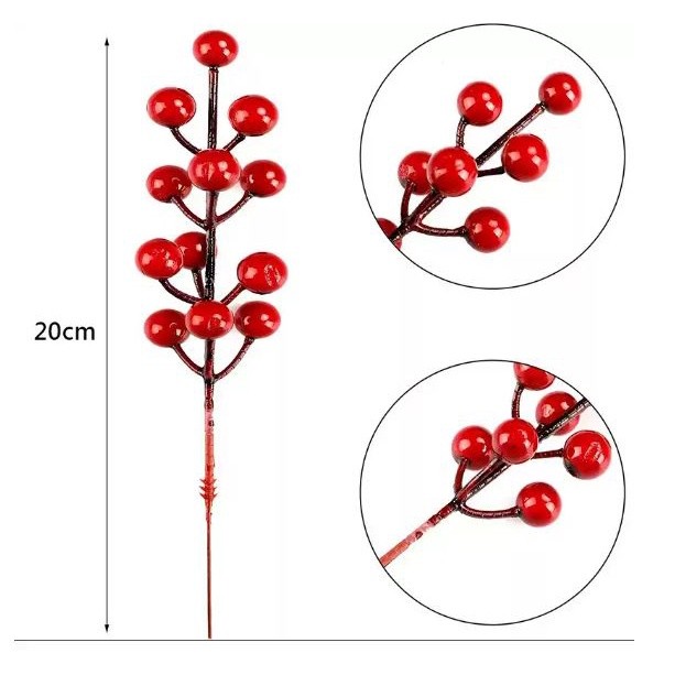 Artificial Christmas Red Berries Multi Type Foam Berries Branches For Christmas DIY Wreath Supply Xmas Tree Decor(2098L) - Image 9