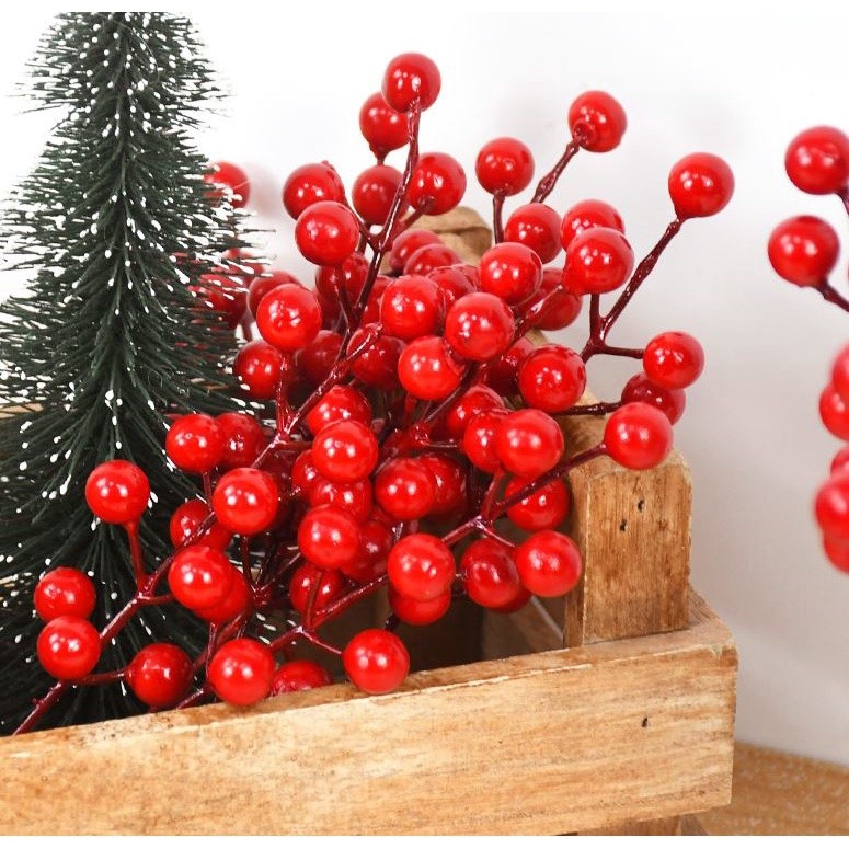 Artificial Christmas Red Berries Multi Type Foam Berries Branches For Christmas DIY Wreath Supply Xmas Tree Decor(2098L) - Image 3