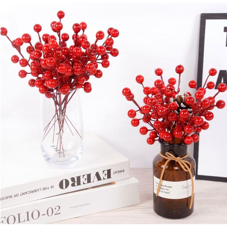 Artificial Christmas Red Berries Multi Type Foam Berries Branches For Christmas DIY Wreath Supply Xmas Tree Decor(2098L) - Image 2