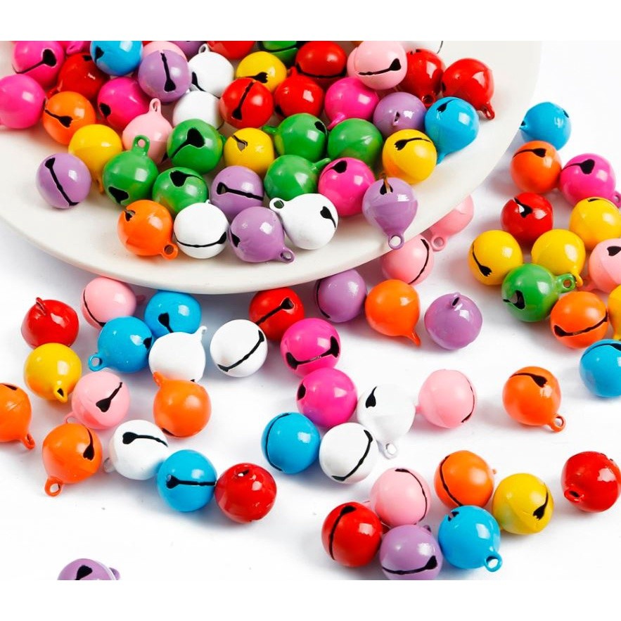 5pcs 14mm Candy Color Mini Jingle Bell Pendants for Diy Metal Pet Keychain Accessories Christmas Tree Decor(2180L)