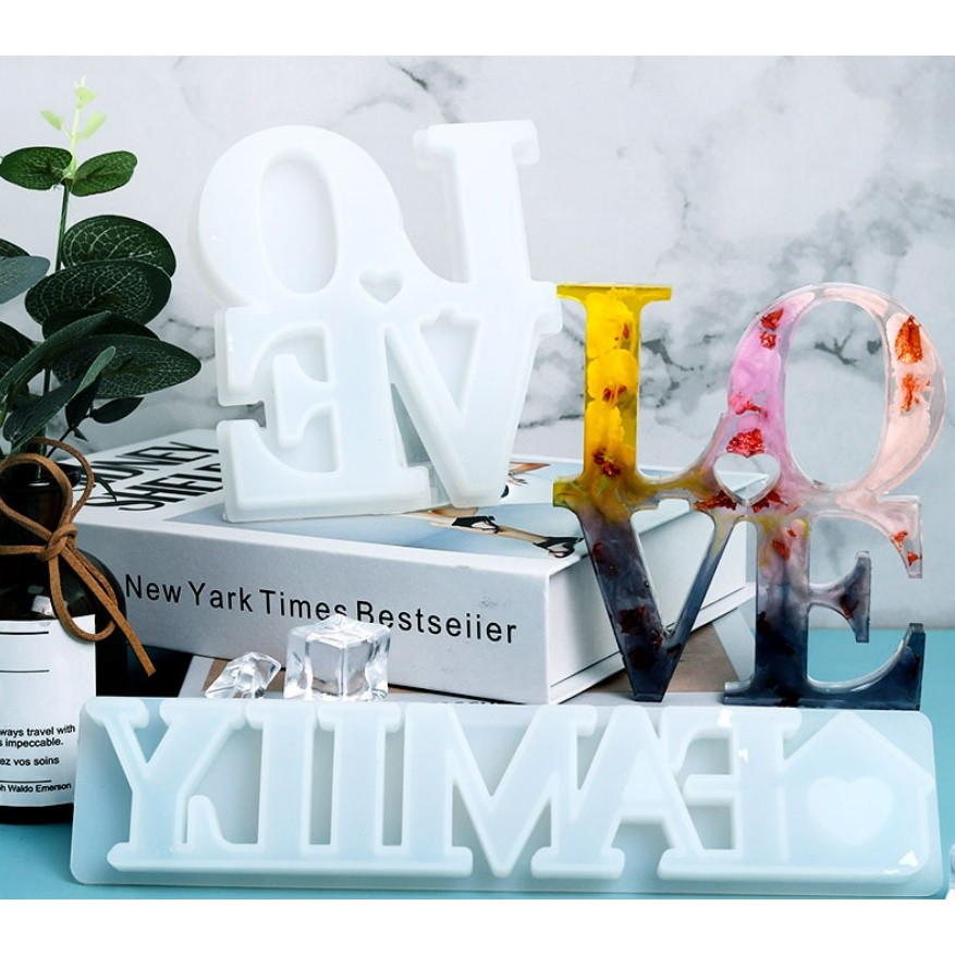 Irregular Love Word Pendant Ornament Silicone Mold Letter Sign Epoxy Casting Mould for DIY Craft Desk Table 硅胶模具(2276L) - Image 2