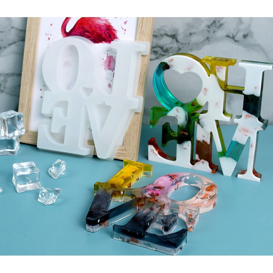 Irregular Love Word Pendant Ornament Silicone Mold Letter Sign Epoxy Casting Mould for DIY Craft Desk Table 硅胶模具(2276L) - Image 4