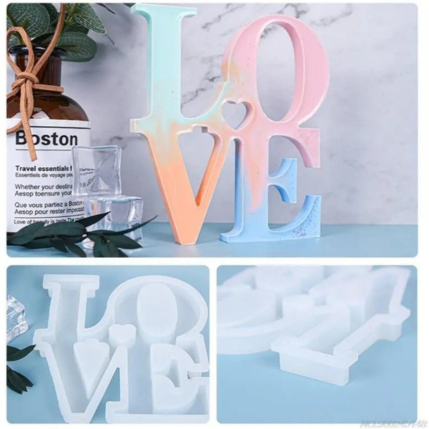 Irregular Love Word Pendant Ornament Silicone Mold Letter Sign Epoxy Casting Mould for DIY Craft Desk Table 硅胶模具(2276L) - Image 9