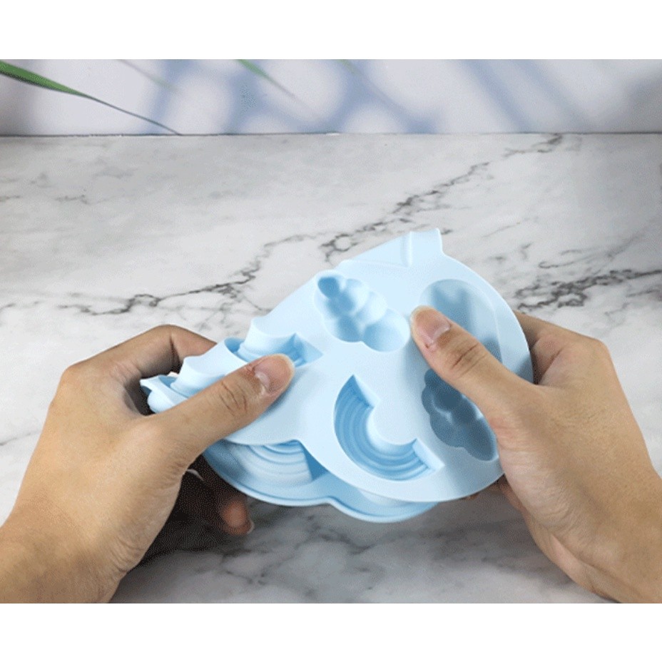 3D Rainbow Cloud Raindrop Silicone Mold 11-Cavity Rainbow Weather Shape DIY Baking Cake Chocolate Fudge彩虹云朵雨滴蛋糕模具(2282L) - Image 3