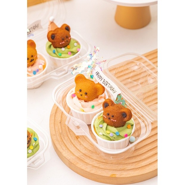 1pc Small cups cupcake box Clear pastry bag portable纸杯蛋糕包装盒(2329L) - Image 6