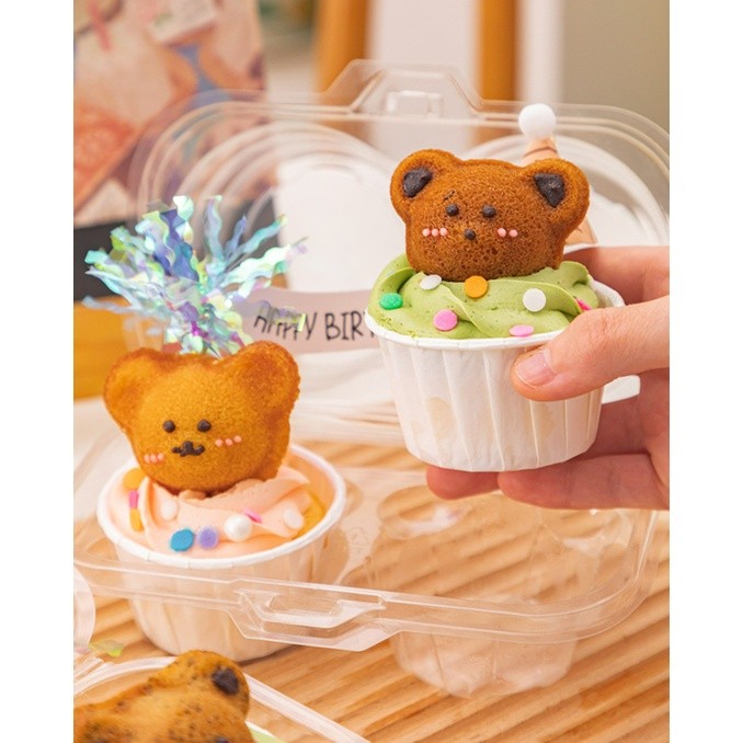 1pc Small cups cupcake box Clear pastry bag portable纸杯蛋糕包装盒(2329L) - Image 8