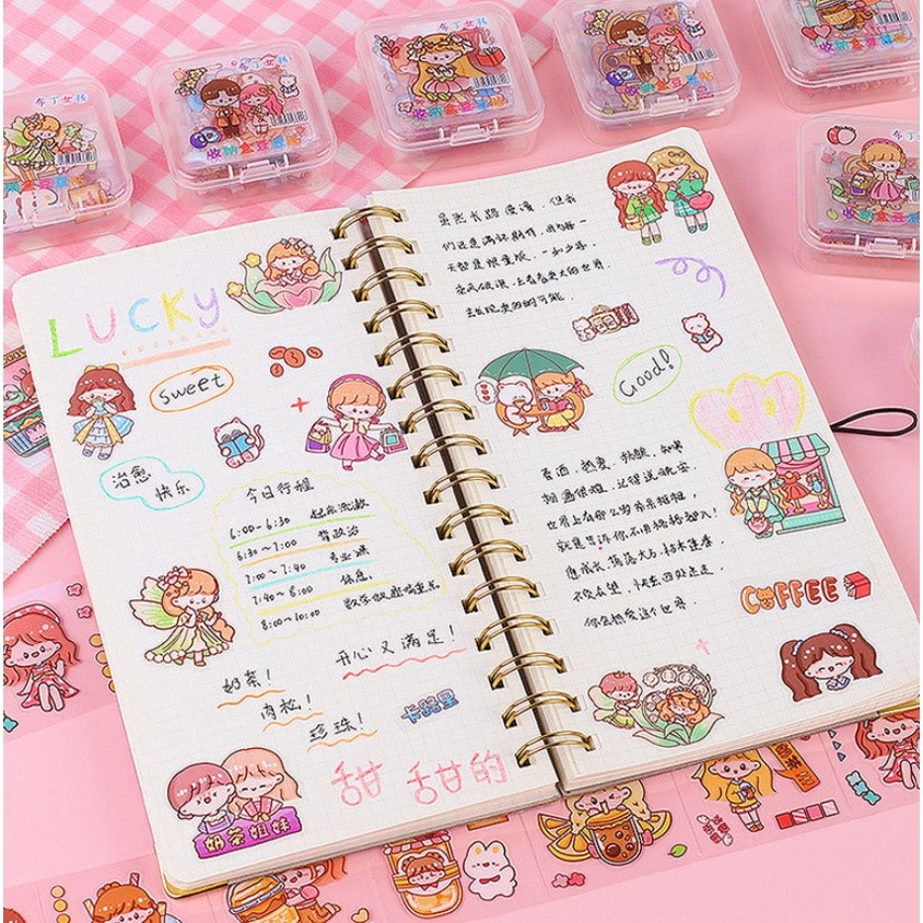 Random 1 Box Mixed Cartoon Stickers Waterproof Sticker Decals for Kids Toys 透明贴纸(2413L) - Image 6