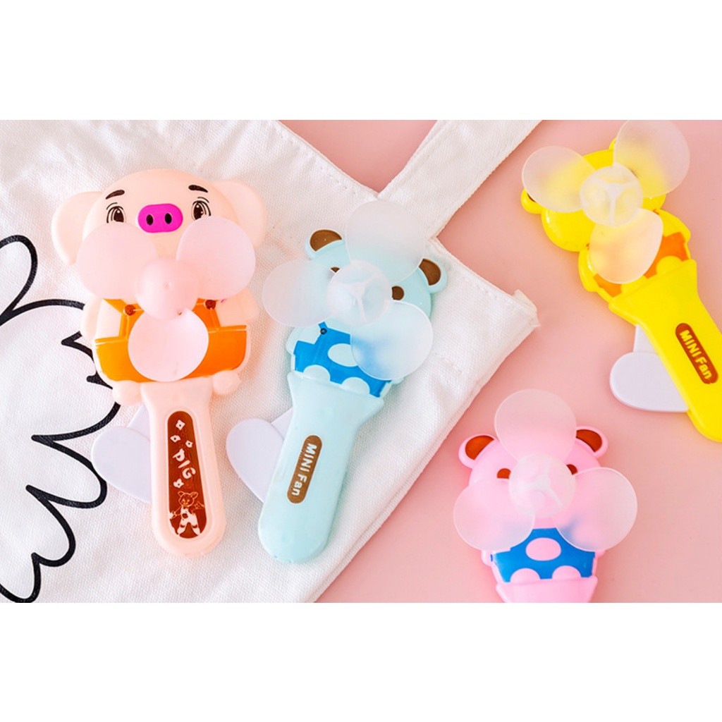1pc Mini Portable Fan Child Portable Hand Pressure Fan Cute Creative Cartoon Small Fan with Protective Cover手压小风扇(2389L) - Image 4