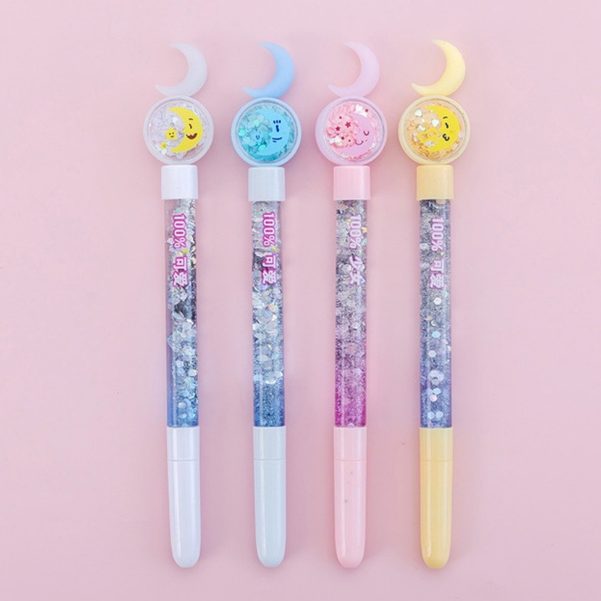 Kawaii Liquid Quicksand Gel Pen Neutral Pen Sequins Decorate Signature Pen School Office Supply Stationery创意可爱笔(2354L) - Image 4