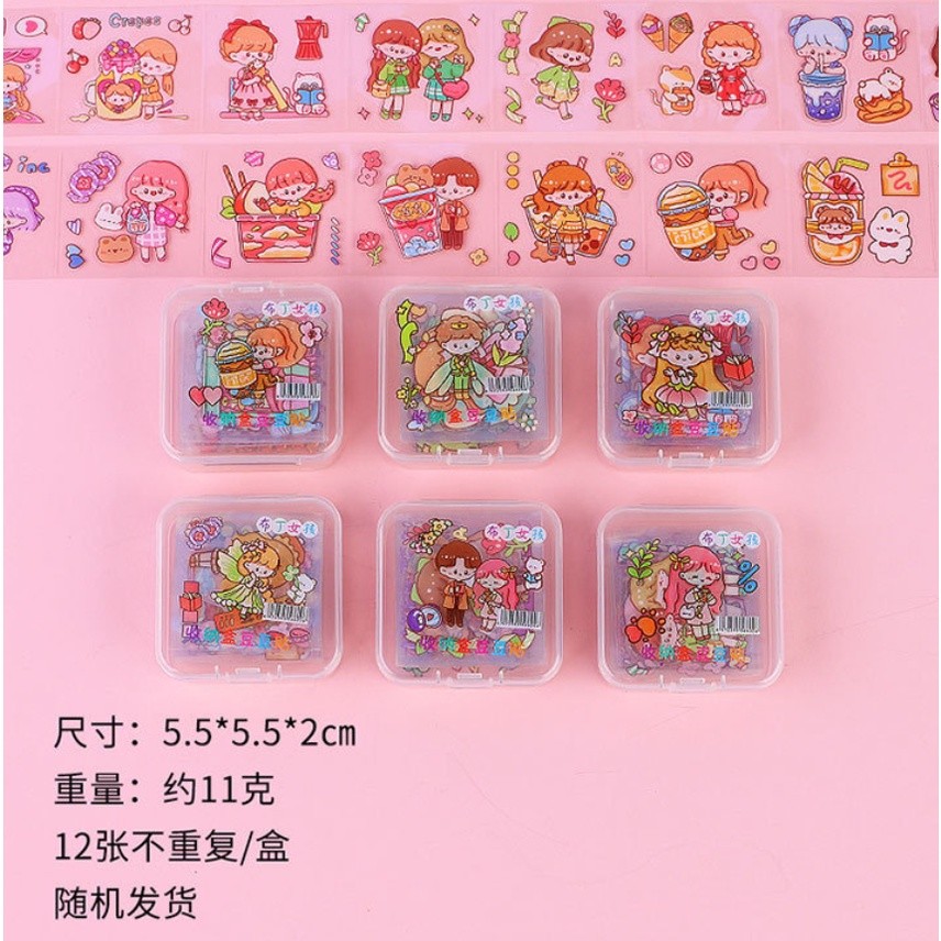 Random 1 Box Mixed Cartoon Stickers Waterproof Sticker Decals for Kids Toys 透明贴纸(2413L) - Image 4