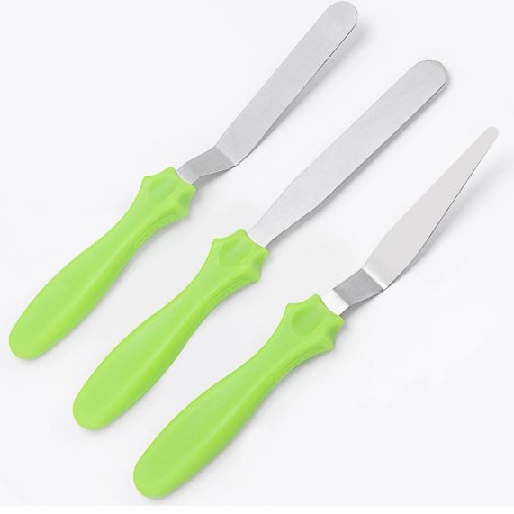 3 Pieces Stainless Steel Butter Cake Cream Knife Spatula Baking Tool Pastry Spatula Sets (2372L) - Image 2