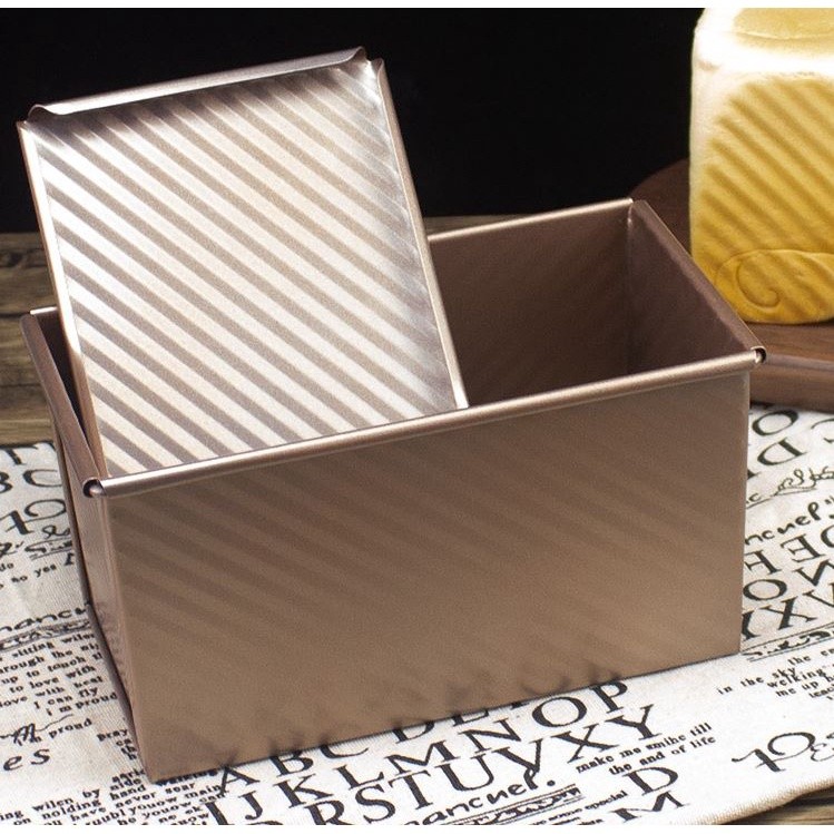 450g/750g Loaf Pan With Cover Bread Baking Mould Cake Toast Non-Stick Toast Box with Lid Aluminized Steel Bread(2266L) - Image 3