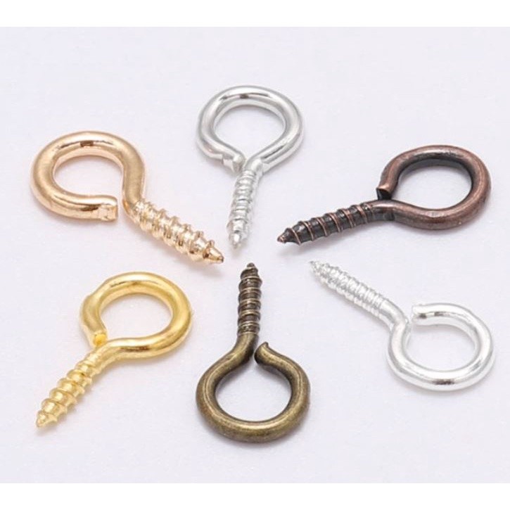 10/20pcs Small Tiny Mini Eye Pins Eyepins Hooks Eyelets Screw Threaded Stainless Steel Clasp Hook Jewelry Finding(2272L) - Image 2