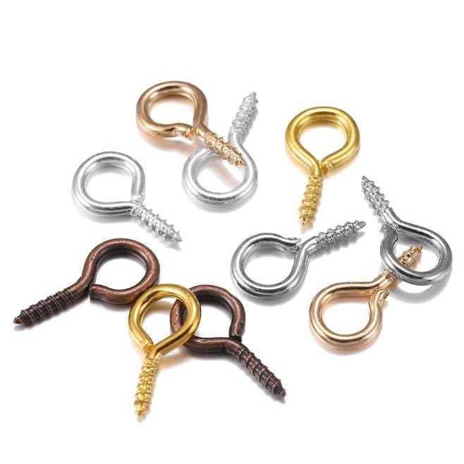 10/20pcs Small Tiny Mini Eye Pins Eyepins Hooks Eyelets Screw Threaded Stainless Steel Clasp Hook Jewelry Finding(2272L) - Image 3