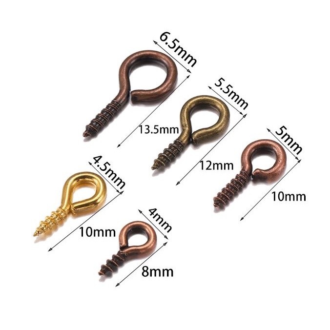 10/20pcs Small Tiny Mini Eye Pins Eyepins Hooks Eyelets Screw Threaded Stainless Steel Clasp Hook Jewelry Finding(2272L) - Image 4