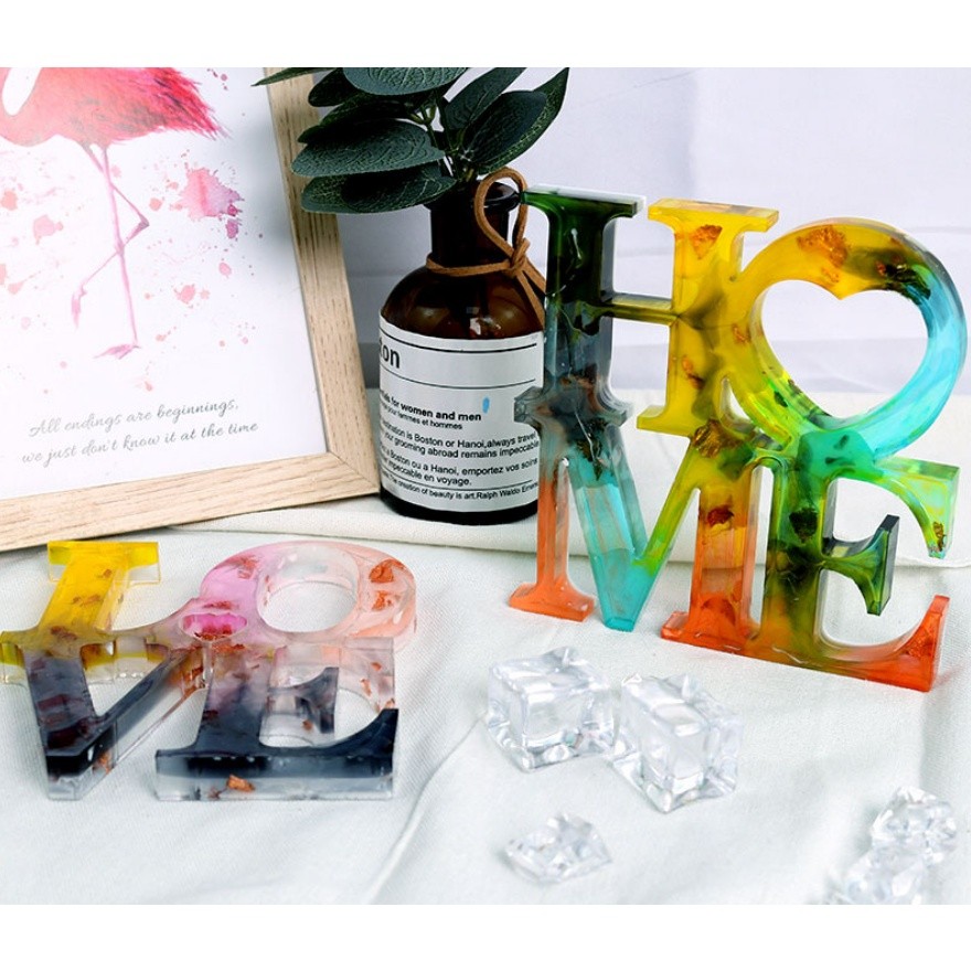 Irregular Love Word Pendant Ornament Silicone Mold Letter Sign Epoxy Casting Mould for DIY Craft Desk Table 硅胶模具(2276L) - Image 3