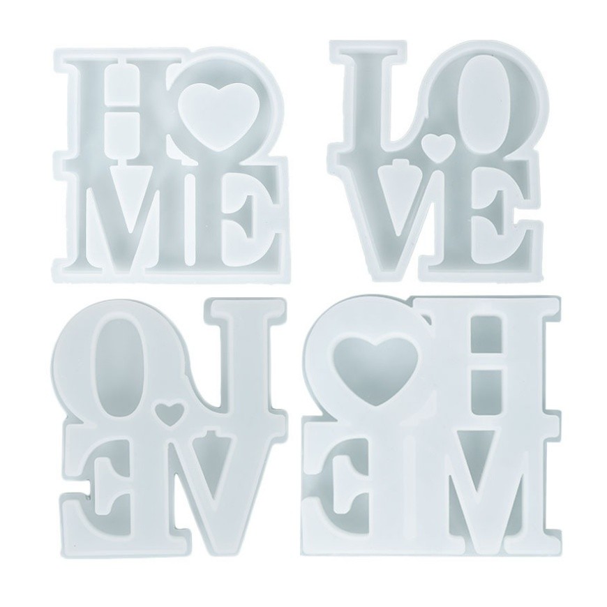 Irregular Love Word Pendant Ornament Silicone Mold Letter Sign Epoxy Casting Mould for DIY Craft Desk Table 硅胶模具(2276L) - Image 5