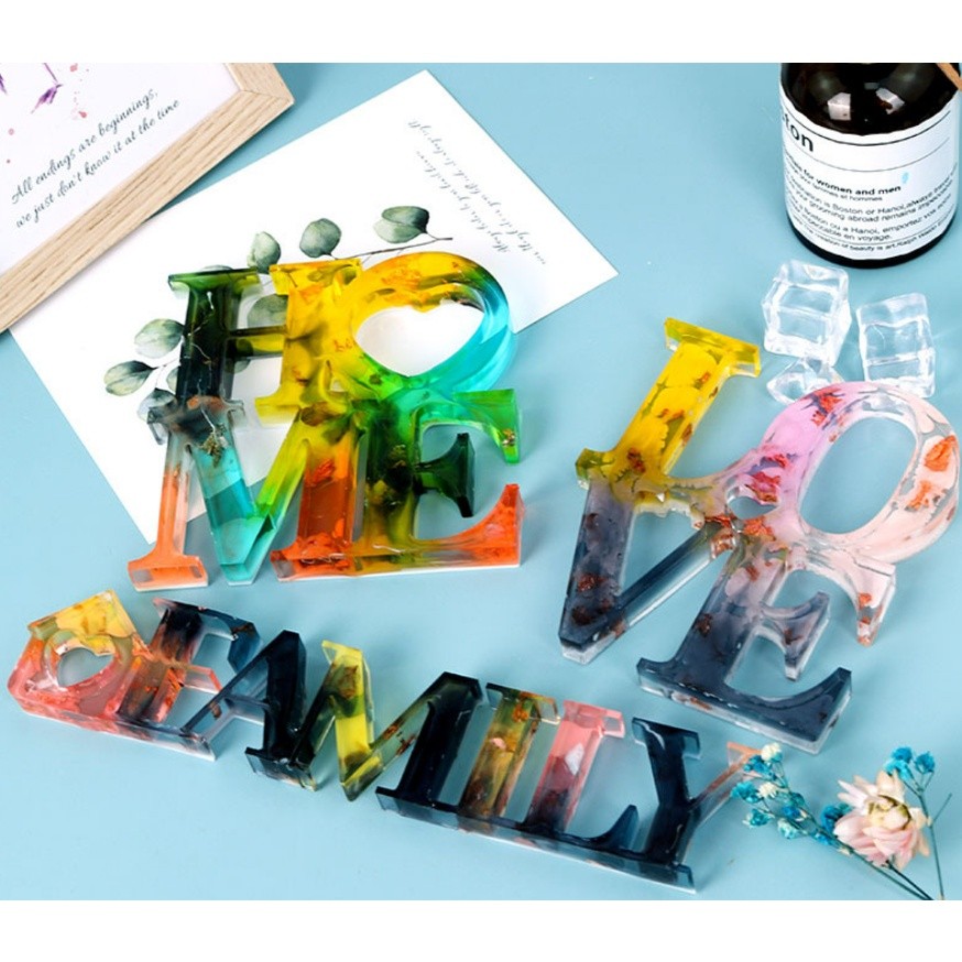 Irregular Love Word Pendant Ornament Silicone Mold Letter Sign Epoxy Casting Mould for DIY Craft Desk Table 硅胶模具(2276L) - Image 6