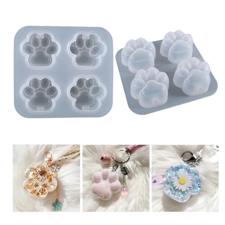 Cat Claw Silicone Mold Pendant Beads Epoxy Resin Casting Mould Jewelry Making DIY Materials可爱猫爪硅胶模具(2279L)