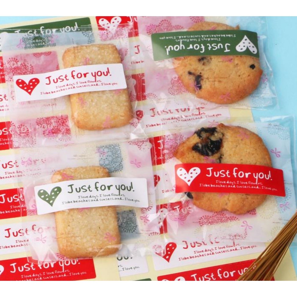20pcs/1Sheet Just For You Stickers Red Decorative Seal Labels For Handmade Goods,envelope 标签贴红绿爱心(2289L) - Image 3
