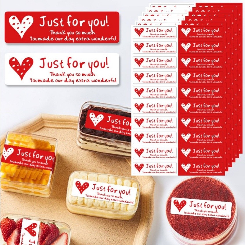 20pcs/1Sheet Just For You Stickers Red Decorative Seal Labels For Handmade Goods,envelope 标签贴红绿爱心(2289L) - Image 4