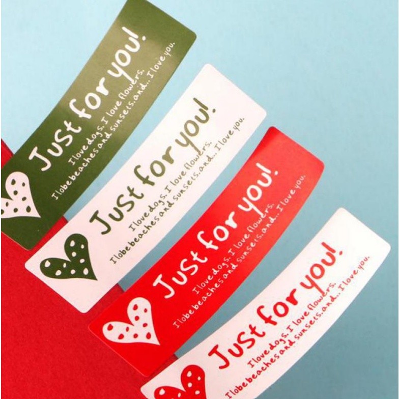 20pcs/1Sheet Just For You Stickers Red Decorative Seal Labels For Handmade Goods,envelope 标签贴红绿爱心(2289L) - Image 8