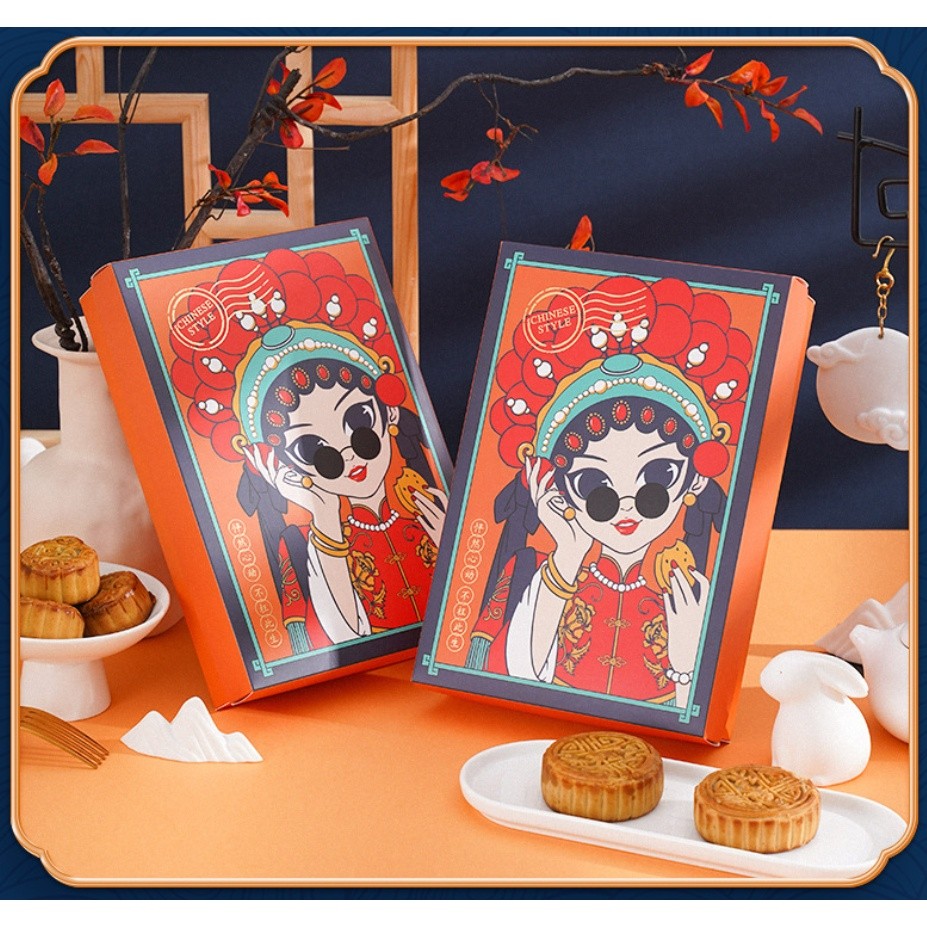 China Trend Mid-Autumn Festival Mooncake Box Packaging Box Gift Box Empty Box Large Mooncake Box国潮中秋月饼礼盒(2296L) - Image 9