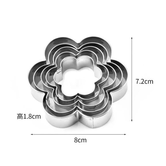5 pcs/lot Plum Flower Cookie Cutter Stamp Sugarcraf Decor Cake Tools Biscuit Mold Christmas Cutter Fondant Decor(2312L) - Image 3