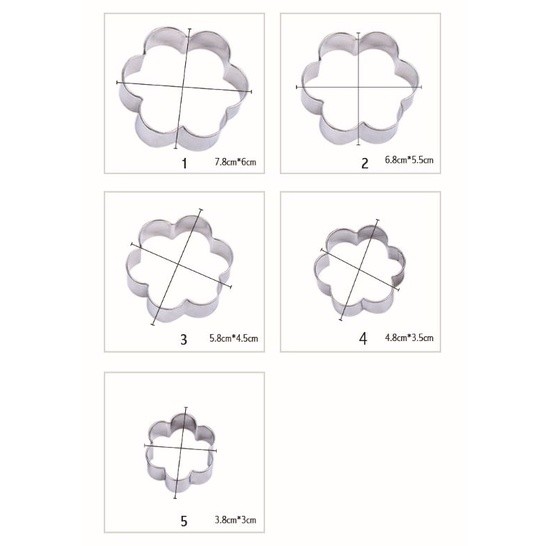 5 pcs/lot Plum Flower Cookie Cutter Stamp Sugarcraf Decor Cake Tools Biscuit Mold Christmas Cutter Fondant Decor(2312L) - Image 4