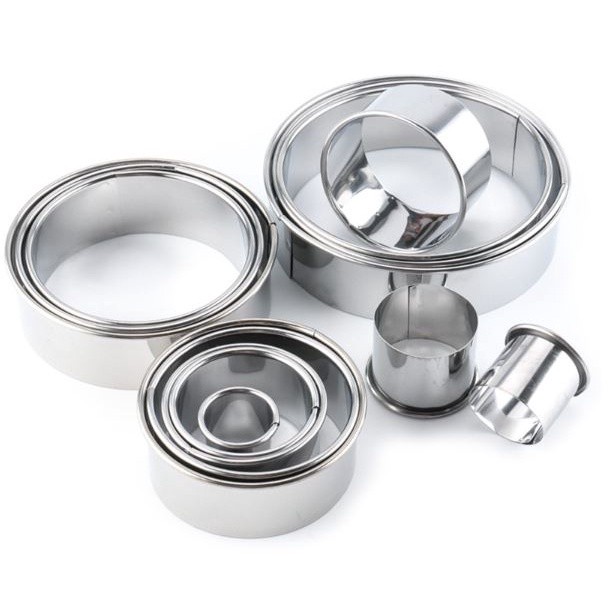 14pcs/Set Stainless Steel Round Cookie Mould Practical Biscuit Cutters Circle DIY Mousse Cake Dessert Pastry Deco(2314L) - Image 4