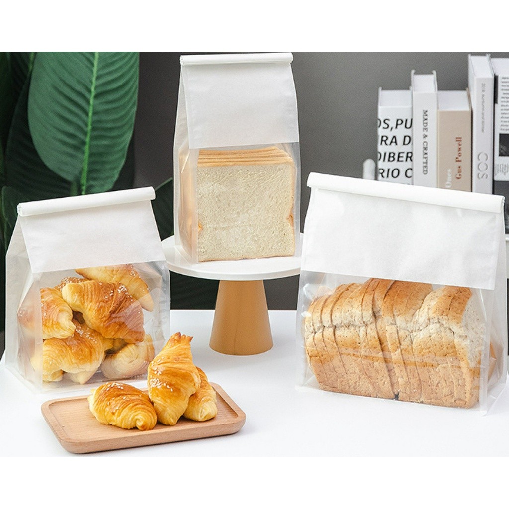 1pc Iron Wire Curled Toast Bread Packaging Bags Baking Biscuit Oil Proof Paper吐司面包铁丝自封纸袋(2320L)