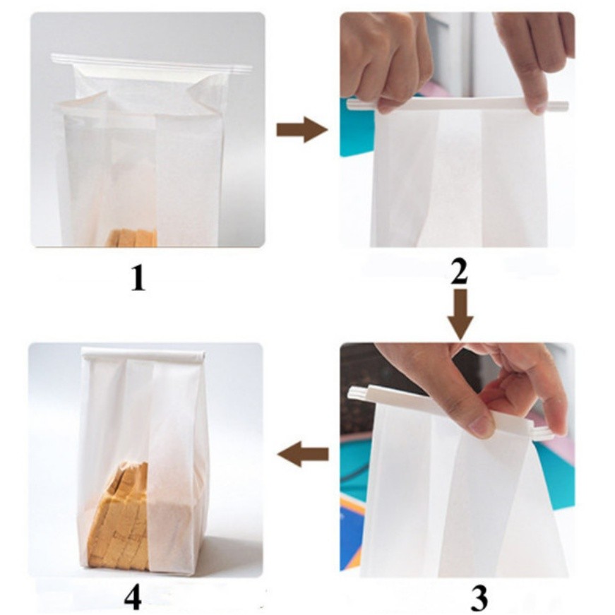1pc Iron Wire Curled Toast Bread Packaging Bags Baking Biscuit Oil Proof Paper吐司面包铁丝自封纸袋(2320L) - Image 6