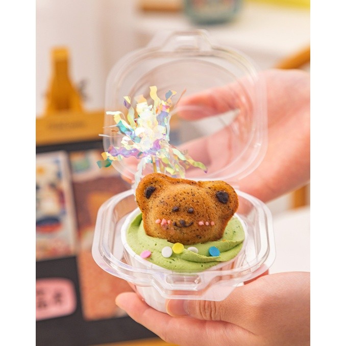 1pc Small cups cupcake box Clear pastry bag portable纸杯蛋糕包装盒(2329L) - Image 4